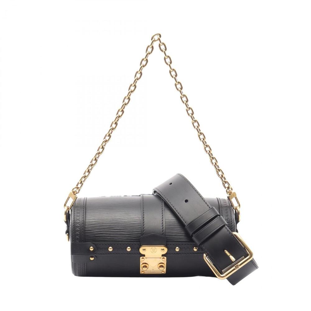 Louis Vuitton Papillon Trunk Handbag, Leather Epi Leather, Women's, Black, M5...